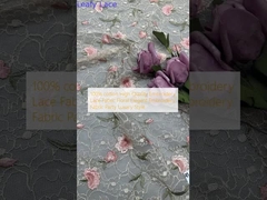 100% algodón de alta calidad bordado de encaje de tela floral elegante bordado de tela fiesta estilo lujoso