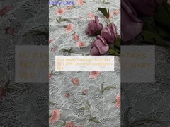 Floral Elegante bordado Tejido de encaje Fiesta 100% algodón de alta calidad estilo lujoso