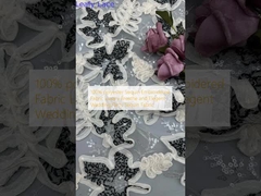 Tejido bordado de seda de poliéster 100% Elegante y lujoso Tejido de seda de fiesta de boda