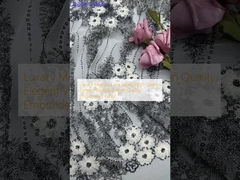 Tejido de encaje metálico de lujo de alta calidad Elegante de boda Tejido de bordado de alta calidad