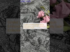 Tejido de encaje de cuerda elegante Sequin bordado lujoso Tejido bordado de encaje de alta calidad