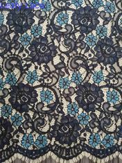 57" dos Tone Floral Corded Lace Fabric para la ropa de las mujeres