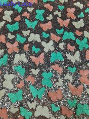 Tejido bordado de pañuelo de flores de colorante para diseñadores de moda de alta gama
