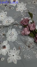 Sequin Tejido bordado Durabilidad media Patrón floral rosa 98%P 5%SP 100%Pet