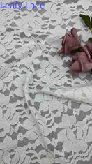 54 pulgadas Blanco Color Estiramiento Floral Corded Tejido de encaje elástico Para ropa de mujer