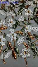 Tejido bordado de malla floral delicada para la decoración del hogar