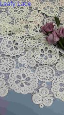 100% de algodón marfil floral diseño elegante suave y sensible tela de encaje bordado de ancho completo para ropa de moda