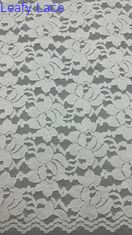 55 pulgadas de ancho Nylon Spandex Blanco Color Estiramiento Floral Diseño de encaje elástico Tejido con vieira Para mujeres de moda vestimenta