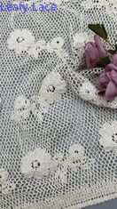 Fabrica de algodón 100% ecológico con bordado de gancho y encaje con patrón floral suave y cómodo