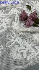 Embroidery de malla de algodón con patrón floral Tejido sostenible de ancho completo Tejido para primavera y verano