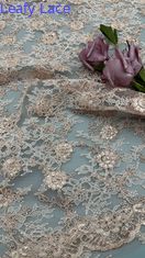 Nueva colección de hojas bordado flor de lujo 100% de punto bordado tela encaje tela boda ocasión de cumpleaños hermoso vestido