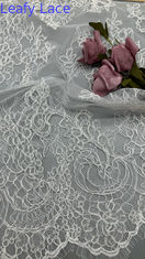 Tejido de encaje de Chantilly francés de lujo Tejido duradero y elegante Fiesta de bodas Oportunidades Tejido blanco