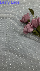 Tejido de bordado con perlas de algodón viscoso de hojas de encaje para textiles domésticos