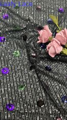 Tejido de encaje bordado de hojas de lujo 3D Floral Elegante Tejido de bordado de boda