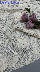 Tejido de encaje de seda de hojas bordadas de alta calidad para el vestido de fiesta