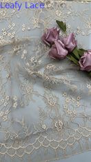 Fiesta de bodas Embroidery de hojas esenciales Tejido de encaje Elegante Tejido bordado