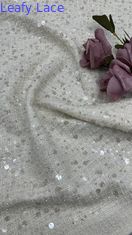 Hermoso tejido de encaje Sequin Brillante Tejido de encaje bordado Hoja de alta calidad