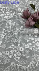 Tejido de bordado de sequin Elegante Lusiate Respira Tejido de encaje bordado Brillante de hojas Tejido de ocasión de lujo
