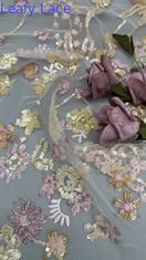 Tejido bordado 3D Floral Elegante Y Respirante Tejido de Oportunidad de lujo
