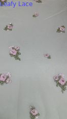 Tejido de encaje floral bordado con perlas Tejido de encaje bordado con malla respiratoria Tejido de ocasión Vestido de cumpleaños Tejido