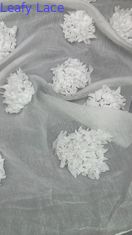Tejido de malla de túle de hojas Tejido de encaje bordado Tejido de respiración floral Tejido de hojas para disfraces