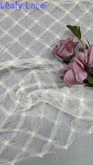 Tejido de encaje de Chantilly francés Respirar Plaid Sequin Mesh Tejido de encaje Tejido de hojas