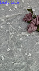 Tejido blanco de encaje de Chantilly francés de lujo encaje de pañuelo para vestidos de noche y diseños de moda