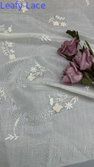 Tejido de encaje de Chantilly francés con cuentas de lujo encaje de malla de lentejuelas para vestidos de noche y diseños de alta costura