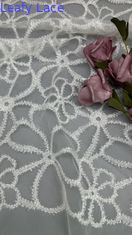 Flocked Mesh Fabric Lace Style Metallic for Gowns Breathe High Quality For Party