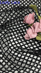 100% de poliéster todo el pañuelo negro pañuelo bordado de tela de chapa para AW temporada para vestidos