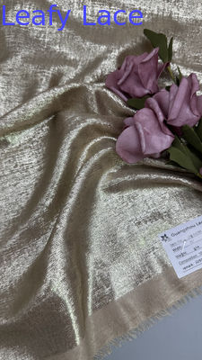 Tejido de encaje metálico de color dorado para vestidos lujoso bordado intrincado vestidos de fiesta