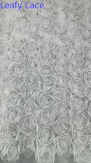Blanco rosa malla francesa Chantilly encaje Tejido respira y elegante blanco para prendas de vestir vestidos de novia