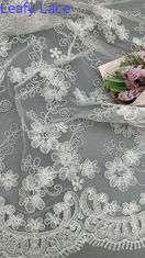 Encaje floral bordado en 3D con textura artística multicapa de malla para vestidos de noche llamativos