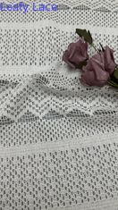 Lujo 100% de algodón de hojas blancas encaje efecto de rayas de onda para las mujeres damas vestidos de noche de boda
