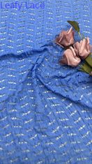 Alta calidad de malla de encaje azul efecto de hueco para vestidos de noche de la boda artística fiesta ropa