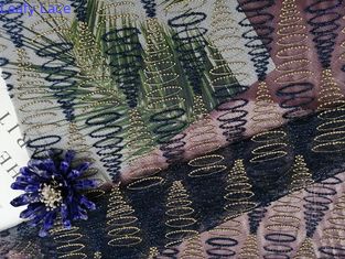 La yarda bordó el cordón Mesh Fabric For Girls Dresses geométrico