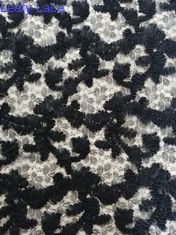 Tela floral negra del vestido de noche de la tela del bordado de Applique del cordón