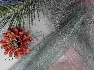 Tulle agraciada azul Mesh Embroidered Lace Fabric