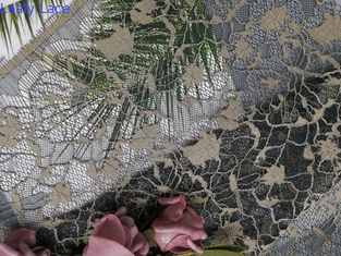 El 142CM reciclado 2 colores Tone Green Corded Lace Fabric