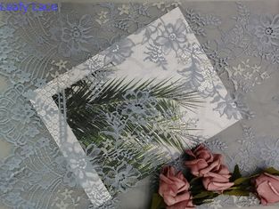 Tela de Grey Eyelash Scallop Edge Lace para señora Evening Dress