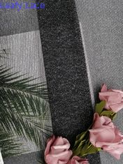 Tela de plata del cordón de Lurex de la tela metálica suave negra del cordón para los vestidos