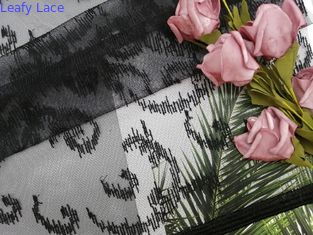 100 yardas de tela del 125CM Tulle Mesh Crochet Black Embroidered Lace