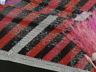 Tela bordada impresa linear coloreada partido del cordón de la lentejuela