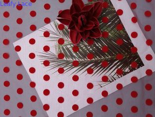 Polca grande roja Dot Tulle Flocked Mesh Fabric