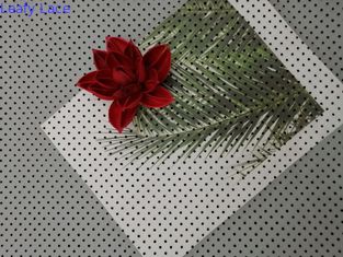 Dot Flocking Tulle Mesh Flocked negro Mesh Fabric