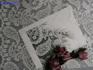 Tela nupcial blanca francesa ligera del cordón de Chantilly Paisley