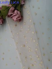 La estrella metálica forma Tulle Mesh Fabric Women Dress Foil que imprime la capa