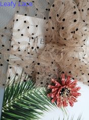 Tela floral tridimensional Dot Flocked Tulle Cording Mesh del cordón 3D