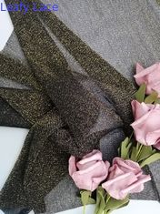 Oro Lurex Mesh Tulle Metallic Lace Fabric para la camisa que basa femenina