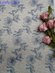 La gasa azul bordó la malla floral de Tulle de la tela del cordón